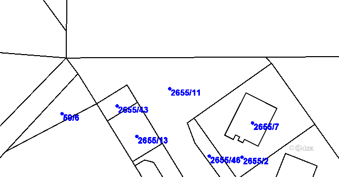 Parcela st. 2655/11 v KÚ Dolní Chodov, Katastrální mapa