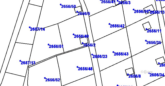 Parcela st. 2656/2 v KÚ Dolní Chodov, Katastrální mapa