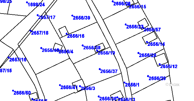 Parcela st. 2656/19 v KÚ Dolní Chodov, Katastrální mapa