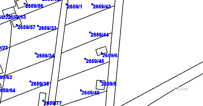Parcela st. 2659/6 v KÚ Dolní Chodov, Katastrální mapa