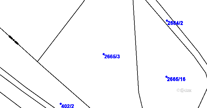 Parcela st. 2665/3 v KÚ Dolní Chodov, Katastrální mapa