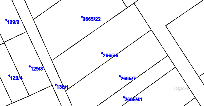 Parcela st. 2665/6 v KÚ Dolní Chodov, Katastrální mapa