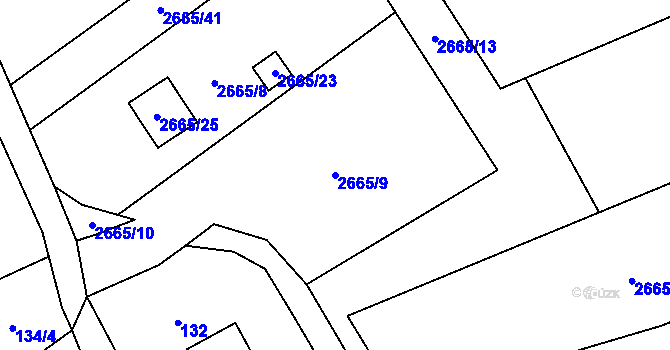 Parcela st. 2665/9 v KÚ Dolní Chodov, Katastrální mapa