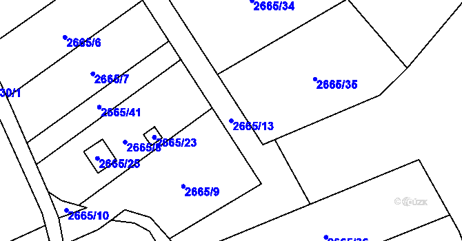 Parcela st. 2665/13 v KÚ Dolní Chodov, Katastrální mapa