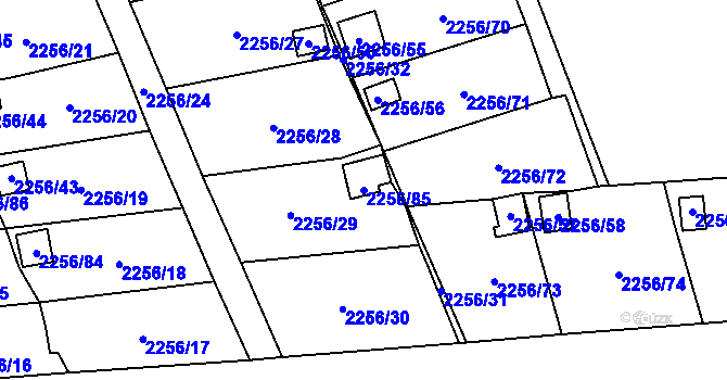 Parcela st. 2256/85 v KÚ Dolní Chodov, Katastrální mapa