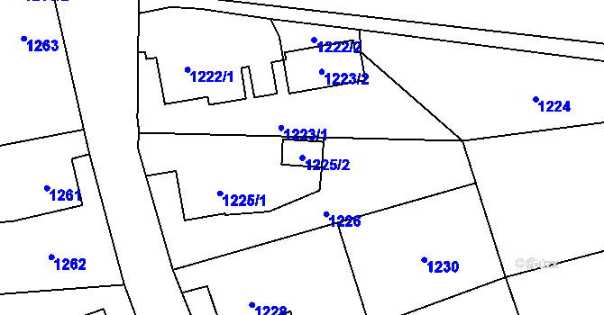 Parcela st. 1225/2 v KÚ Dolní Chodov, Katastrální mapa
