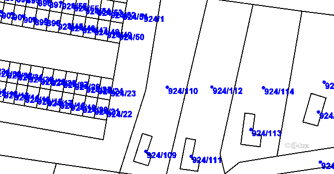 Parcela st. 924/110 v KÚ Dolní Chodov, Katastrální mapa
