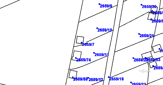 Parcela st. 2659/7 v KÚ Dolní Chodov, Katastrální mapa