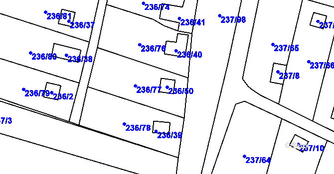 Parcela st. 236/50 v KÚ Dolní Chodov, Katastrální mapa