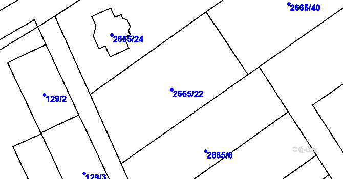 Parcela st. 2665/22 v KÚ Dolní Chodov, Katastrální mapa