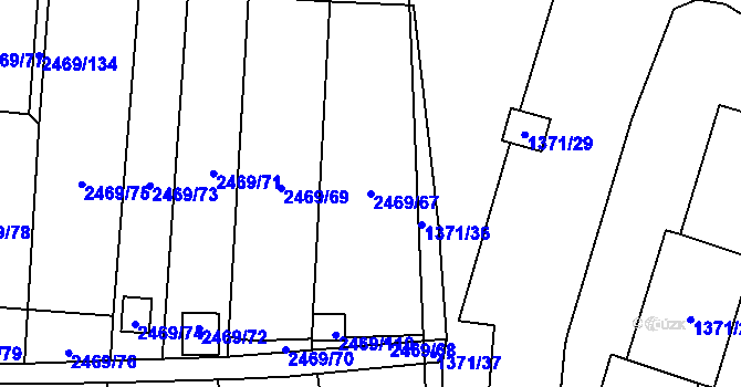 Parcela st. 2469/67 v KÚ Dolní Chodov, Katastrální mapa