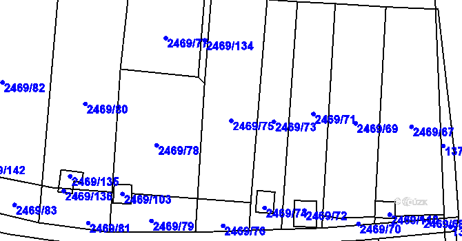 Parcela st. 2469/75 v KÚ Dolní Chodov, Katastrální mapa