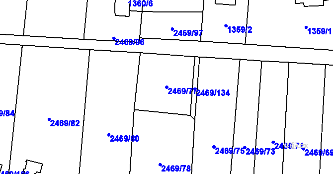 Parcela st. 2469/77 v KÚ Dolní Chodov, Katastrální mapa