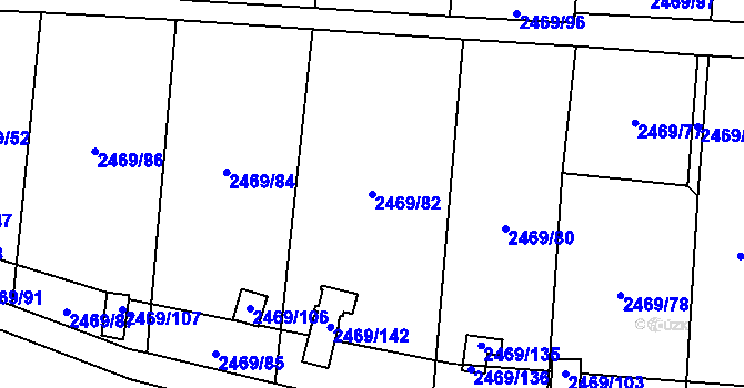 Parcela st. 2469/82 v KÚ Dolní Chodov, Katastrální mapa