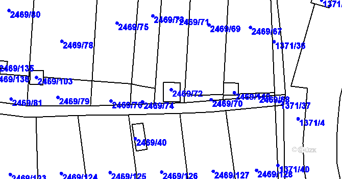Parcela st. 2469/72 v KÚ Dolní Chodov, Katastrální mapa