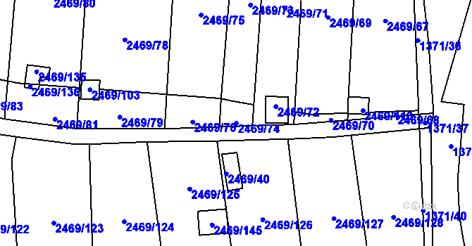 Parcela st. 2469/74 v KÚ Dolní Chodov, Katastrální mapa