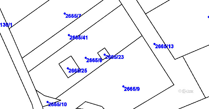 Parcela st. 2665/23 v KÚ Dolní Chodov, Katastrální mapa