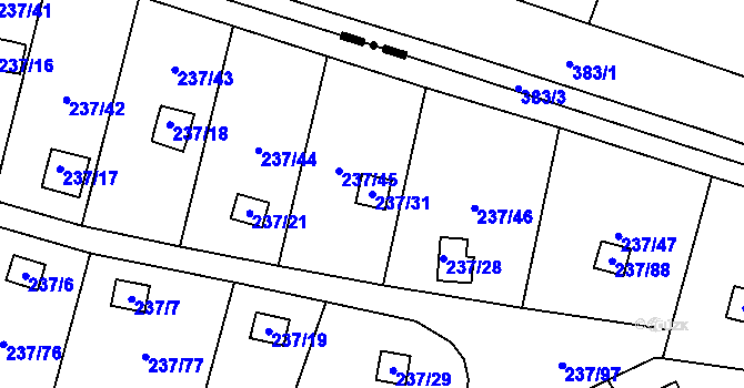 Parcela st. 237/31 v KÚ Dolní Chodov, Katastrální mapa