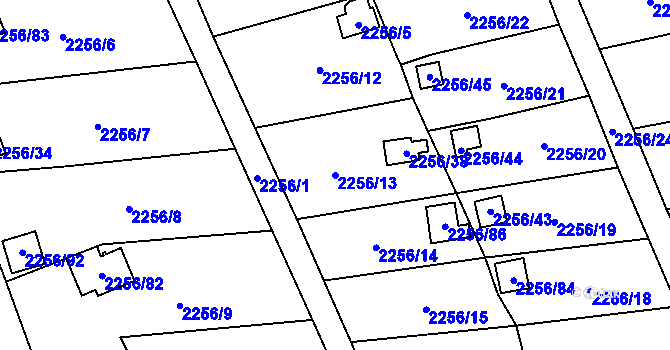 Parcela st. 2256/13 v KÚ Dolní Chodov, Katastrální mapa