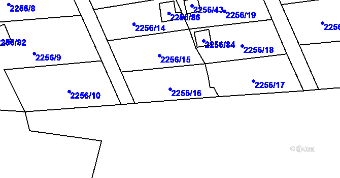 Parcela st. 2256/16 v KÚ Dolní Chodov, Katastrální mapa