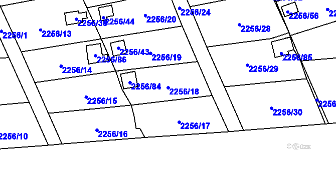 Parcela st. 2256/18 v KÚ Dolní Chodov, Katastrální mapa