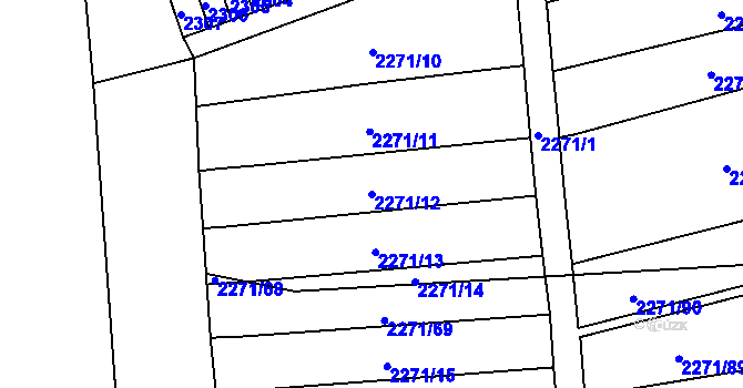Parcela st. 2271/12 v KÚ Dolní Chodov, Katastrální mapa