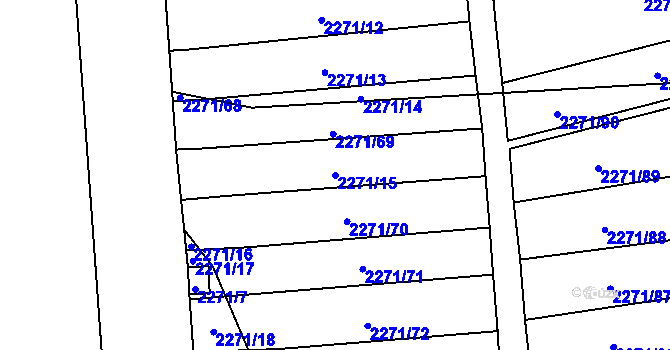 Parcela st. 2271/15 v KÚ Dolní Chodov, Katastrální mapa