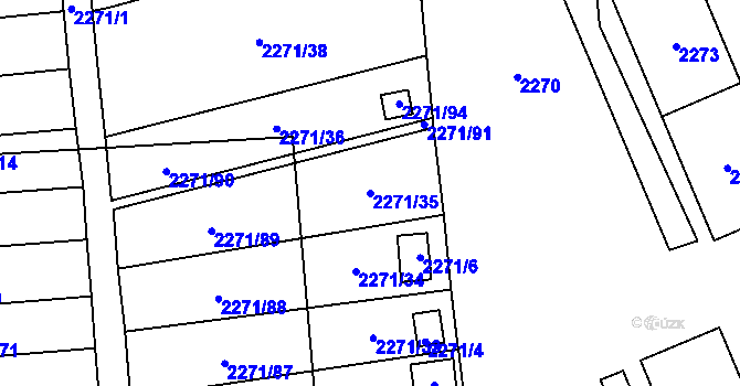 Parcela st. 2271/35 v KÚ Dolní Chodov, Katastrální mapa