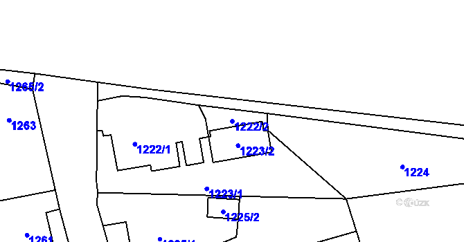 Parcela st. 1222/2 v KÚ Dolní Chodov, Katastrální mapa