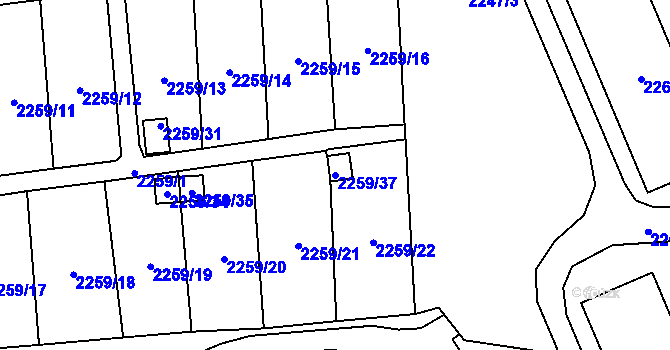 Parcela st. 2259/37 v KÚ Dolní Chodov, Katastrální mapa