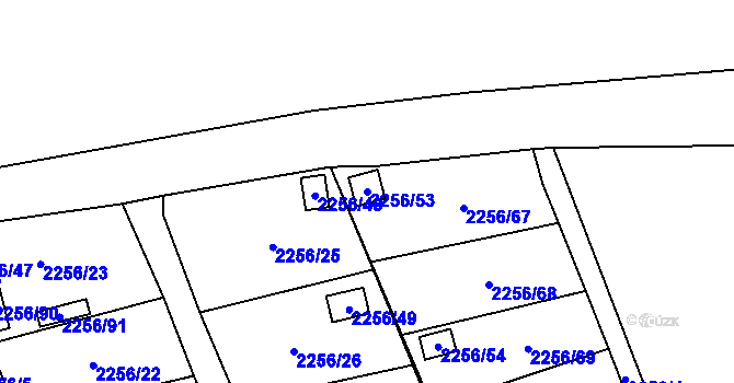 Parcela st. 2256/53 v KÚ Dolní Chodov, Katastrální mapa