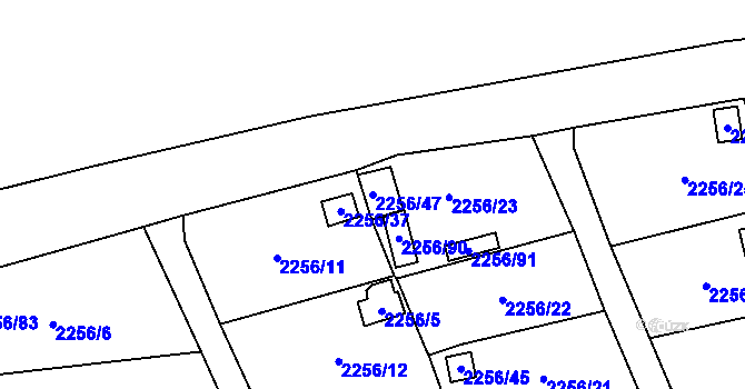 Parcela st. 2256/47 v KÚ Dolní Chodov, Katastrální mapa
