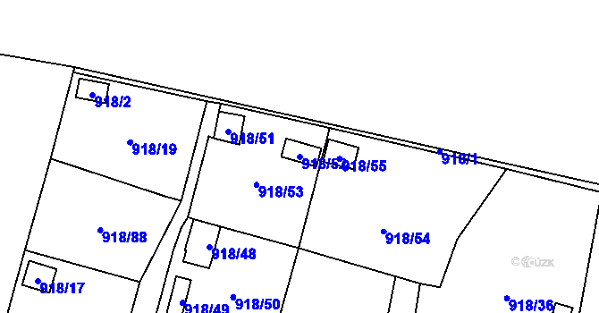 Parcela st. 918/52 v KÚ Dolní Chodov, Katastrální mapa