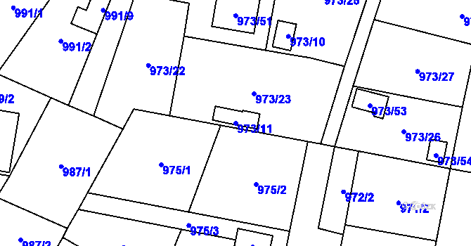 Parcela st. 973/11 v KÚ Dolní Chodov, Katastrální mapa