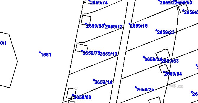 Parcela st. 2659/13 v KÚ Dolní Chodov, Katastrální mapa