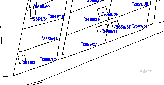 Parcela st. 2659/27 v KÚ Dolní Chodov, Katastrální mapa