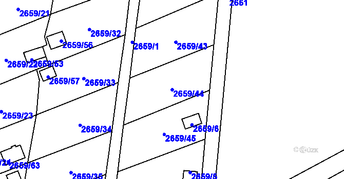 Parcela st. 2659/44 v KÚ Dolní Chodov, Katastrální mapa