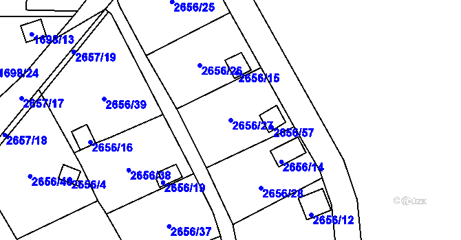 Parcela st. 2656/27 v KÚ Dolní Chodov, Katastrální mapa