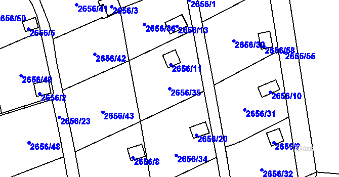 Parcela st. 2656/35 v KÚ Dolní Chodov, Katastrální mapa