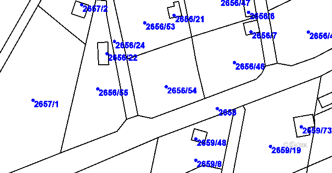 Parcela st. 2656/54 v KÚ Dolní Chodov, Katastrální mapa