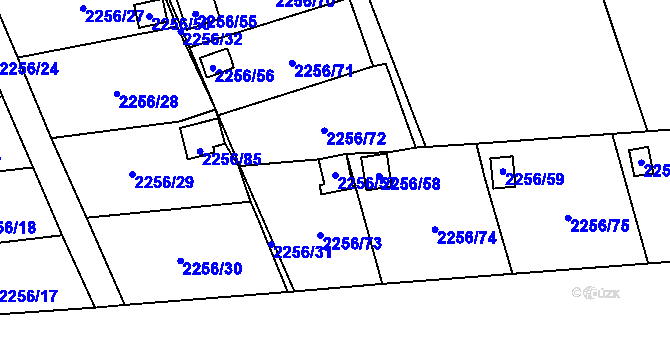 Parcela st. 2256/57 v KÚ Dolní Chodov, Katastrální mapa