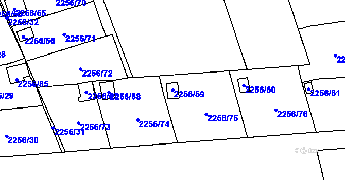 Parcela st. 2256/59 v KÚ Dolní Chodov, Katastrální mapa