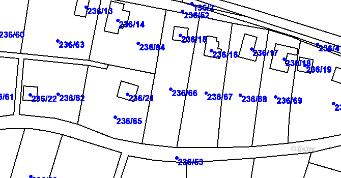 Parcela st. 236/66 v KÚ Dolní Chodov, Katastrální mapa