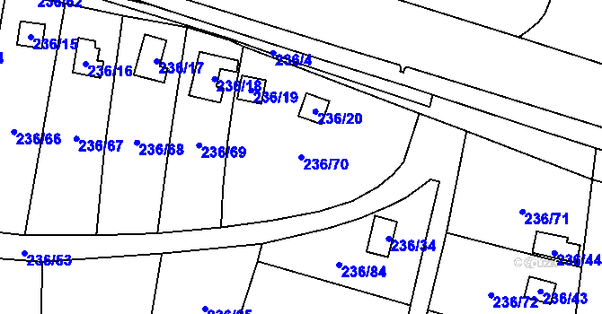 Parcela st. 236/70 v KÚ Dolní Chodov, Katastrální mapa