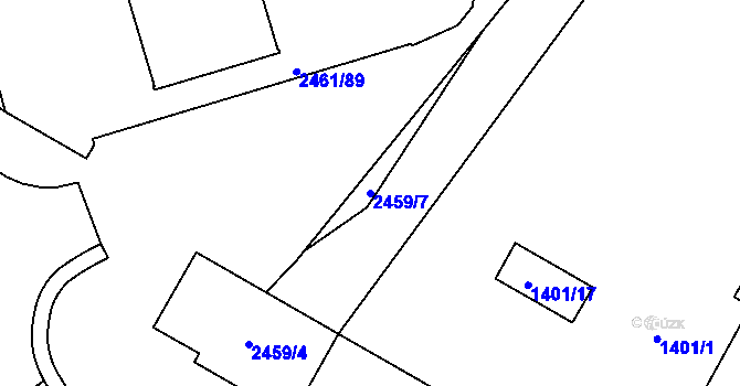 Parcela st. 2459/7 v KÚ Dolní Chodov, Katastrální mapa