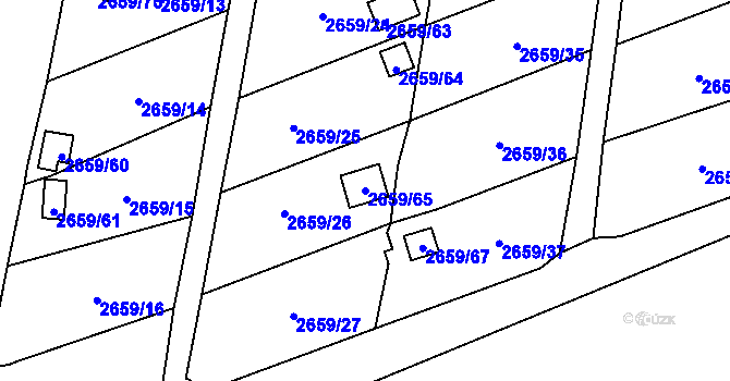 Parcela st. 2659/65 v KÚ Dolní Chodov, Katastrální mapa