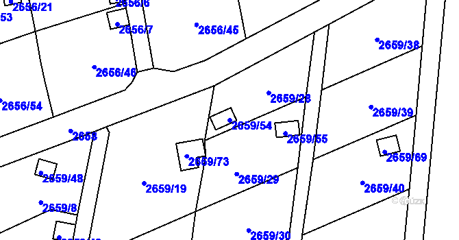 Parcela st. 2659/54 v KÚ Dolní Chodov, Katastrální mapa