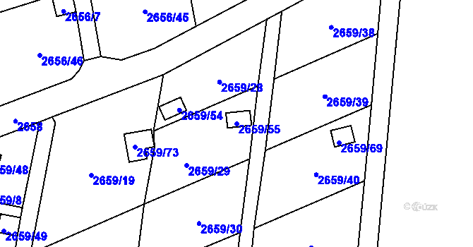 Parcela st. 2659/55 v KÚ Dolní Chodov, Katastrální mapa