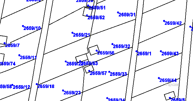 Parcela st. 2659/56 v KÚ Dolní Chodov, Katastrální mapa