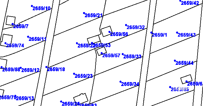 Parcela st. 2659/57 v KÚ Dolní Chodov, Katastrální mapa
